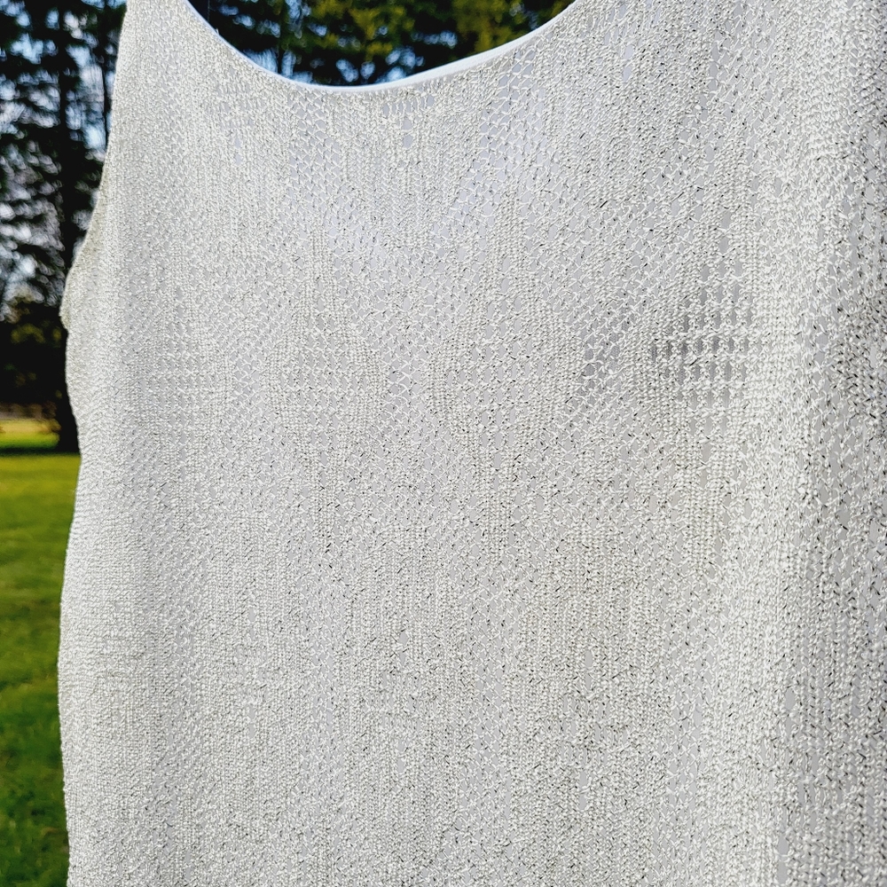 White Lace Fringe Slip Dress - Women's Summer Maxi - Picture 6 of 7